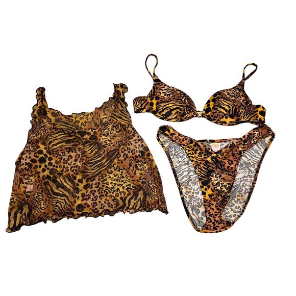 Venus Vintage Swim Wear Bundle Lot Top C 3 Pc Bottom M Cover Up Top S - Picture 1 of 9